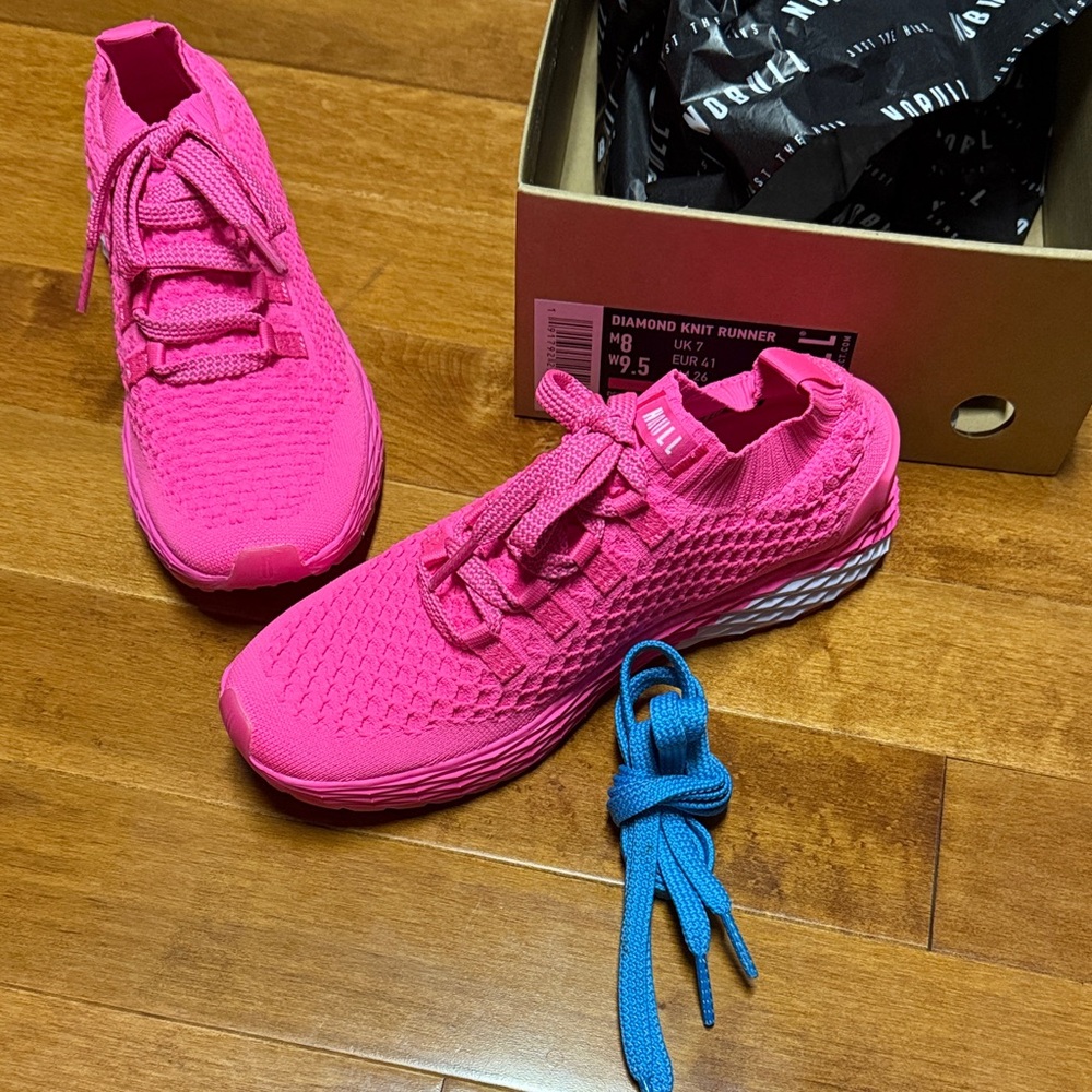 Nobull neon pink knit runners brand new size 9.5 women’s